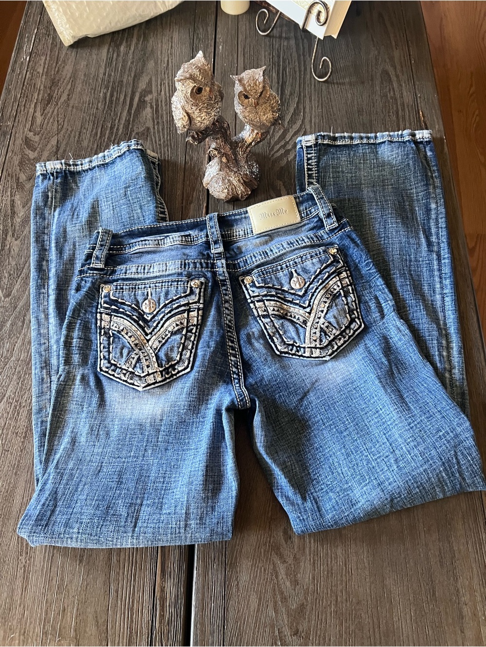 Miss Me Blue Embroidered Back-Pocket Boot Cut Jeans